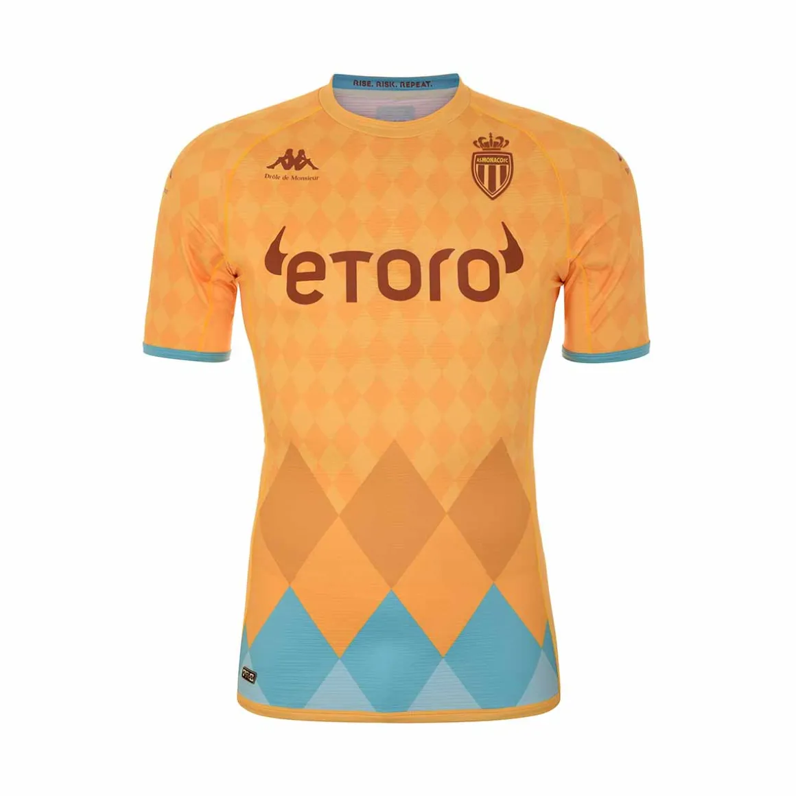 Maillot Kombat Pro Drole De Monsieur X Kappa X As Monaco Homme Jaune