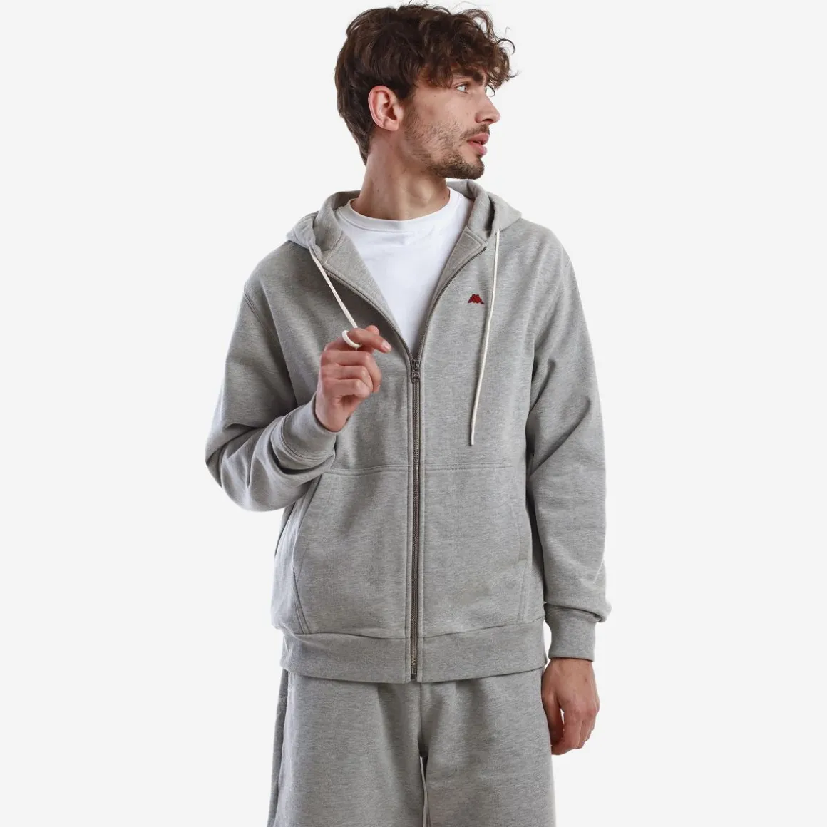 Sweat-Shirt A Capuche Homme Portos Robe Di Kappa Gris