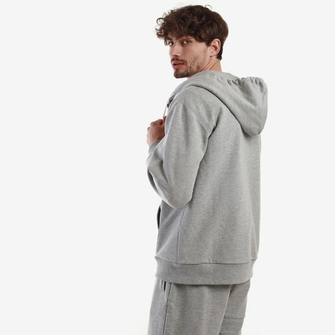 Sweat-Shirt A Capuche Homme Portos Robe Di Kappa Gris